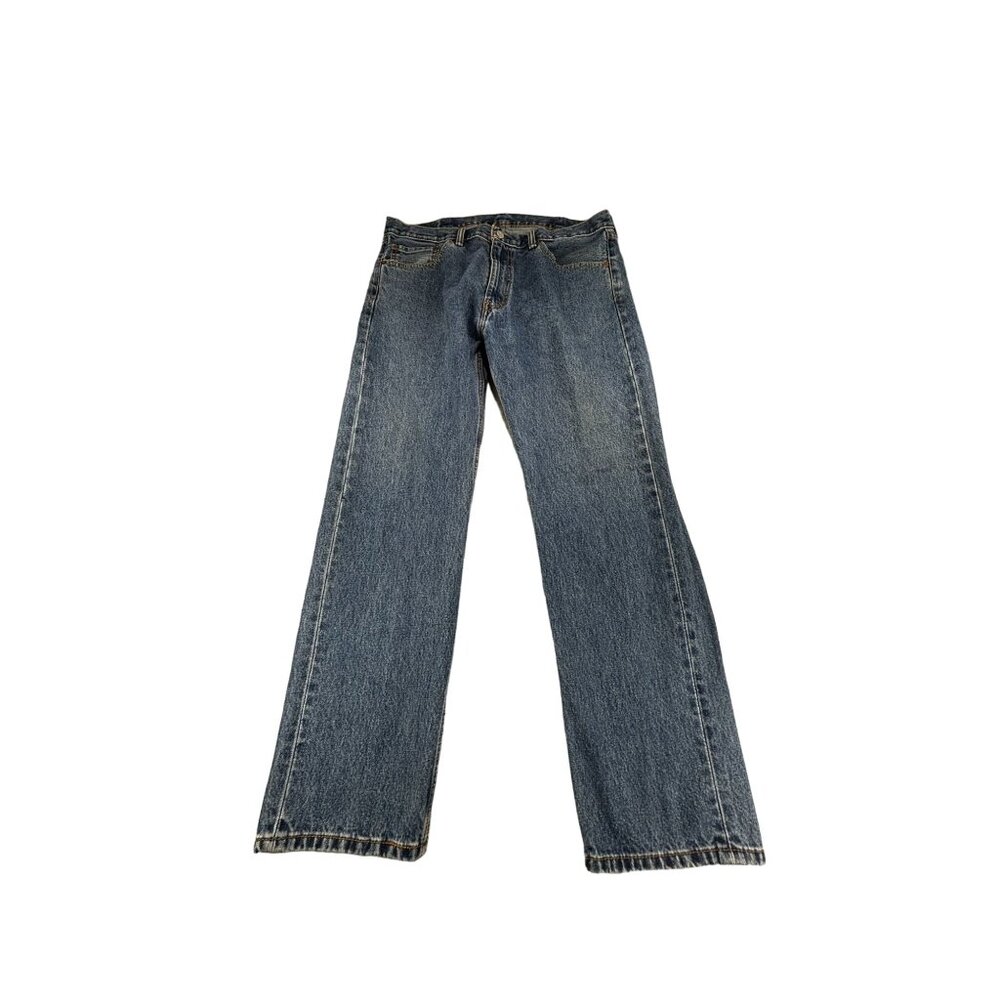 Levis 505 Jeans Regular Fit Straight Leg Mens W38 L32 Blue Denim